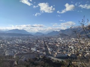 A skyline view of a city