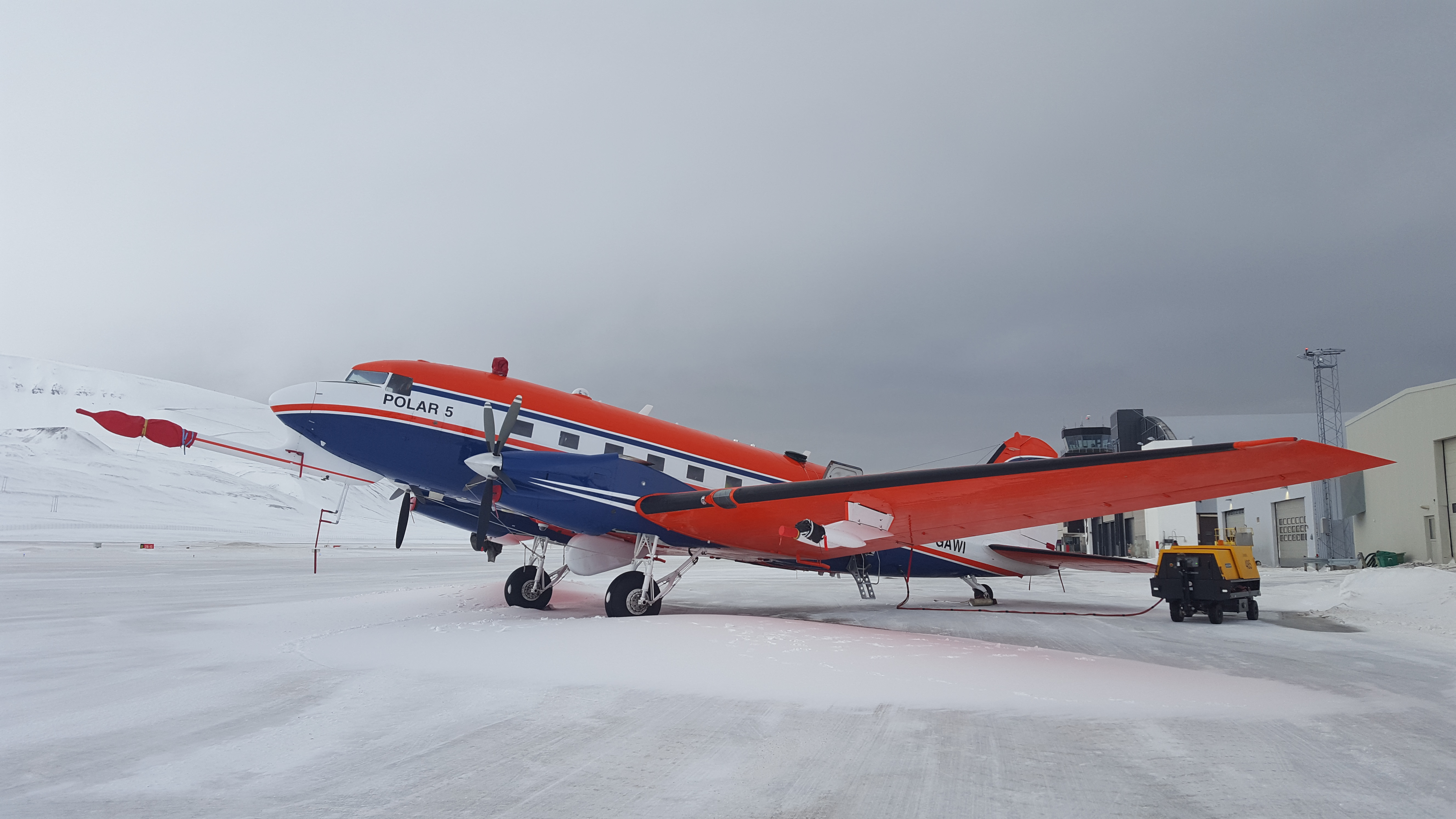 Polar 5 at Longyearbyen airport.