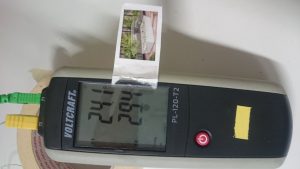 A measuring device showing some numbers