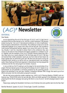 Cover of the winter 2018 (AC)³ newsletter