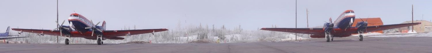 Frontview of Polar 5 and 6 aircraft next to each other