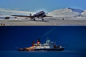 One Polar aircraft and the Research Vessel Polarstern
